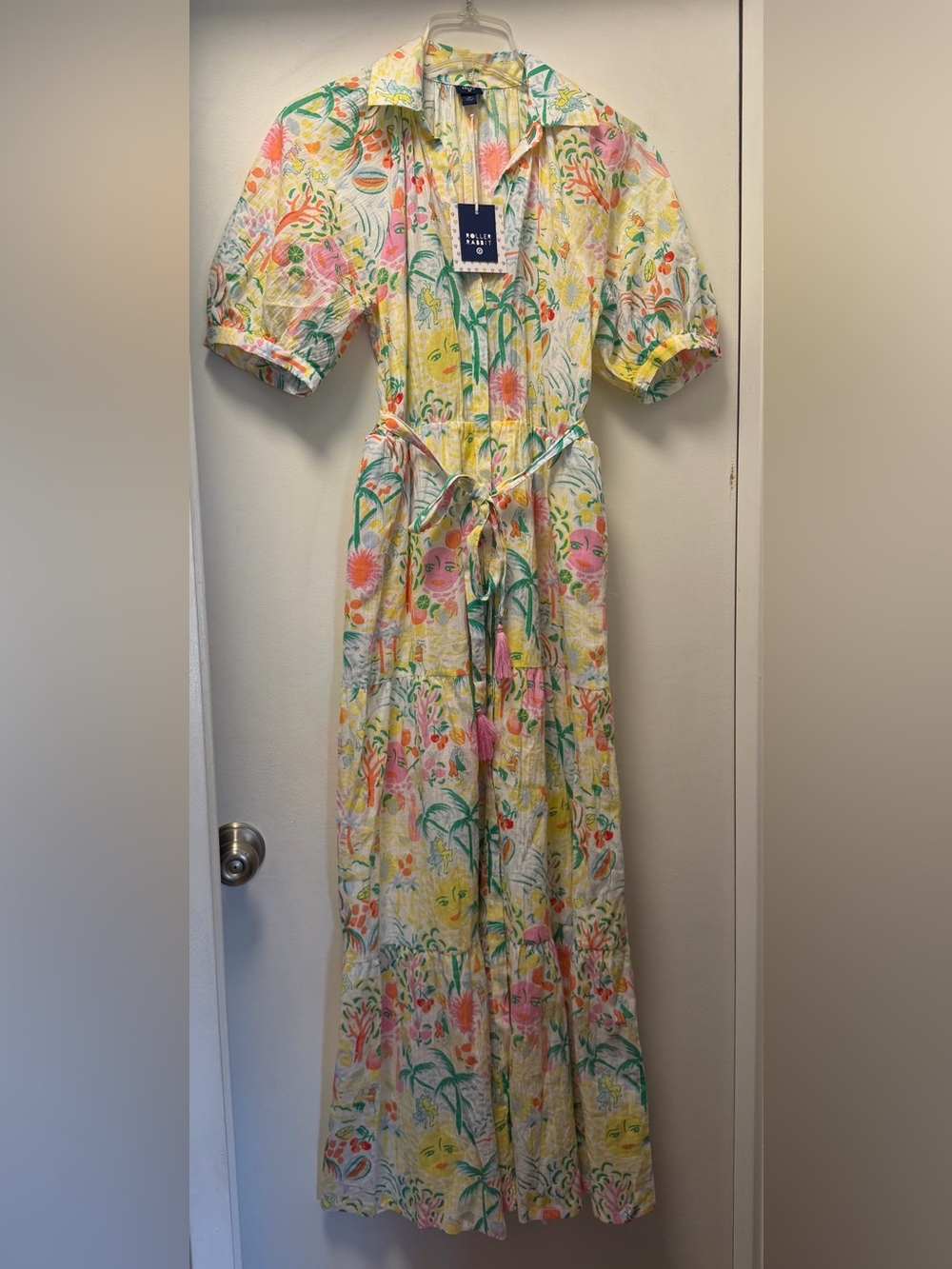 Roller Rabbit x Target Vacation Short Sleeve Maxi Dress Cotton Multi Bari NWT